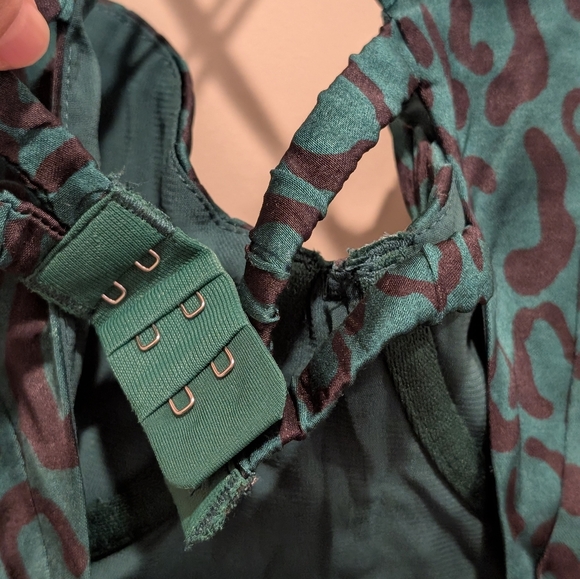 For Love And Lemons Green Wendy Strappy Green Leopard Print Mini Dress Large NWT - Picture 11 of 13